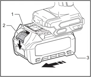 GPH02 - Installing or removing battery cartridge