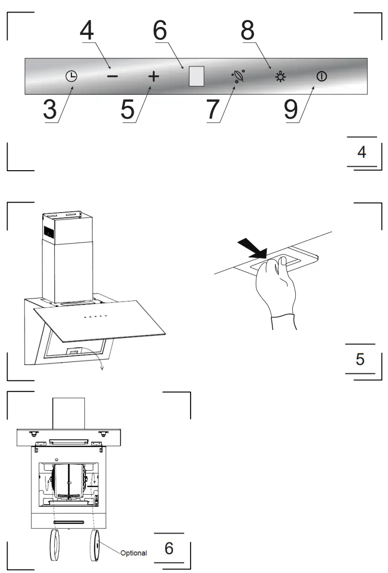 Amica OKP6552SB, OKP6552SW, OKP9552SB Kitchen Extractor Hood - fig 1