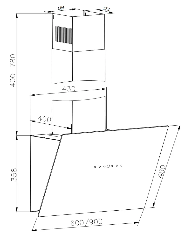 Amica OKP6552SB, OKP6552SW, OKP9552SB Kitchen Extractor Hood - fig 4