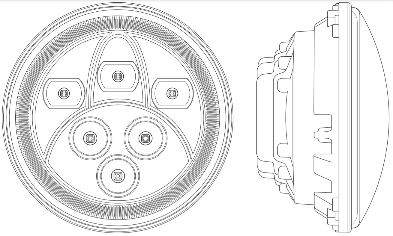 LUMEN SB Series 7” LED sealed beam headlamp