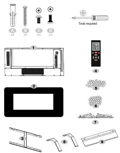 Dimplex SWM3520-EU Winslow 36-In Wall Mount Electric Linear Fireplace - 1
