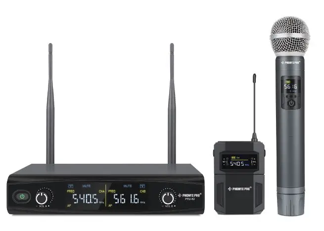 Phenyx PTU-52 Dual-UHF-Wireless-Microphone-System-fig- (2)