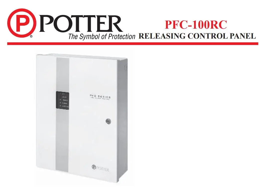 POTTER PFC-100RC Releasing Control Panel Owner's Manual