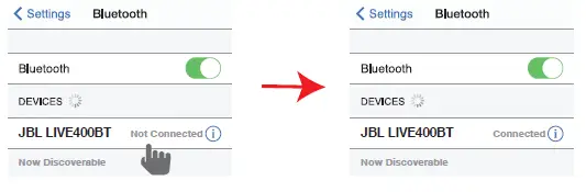 Go back to the bluetooth device list
