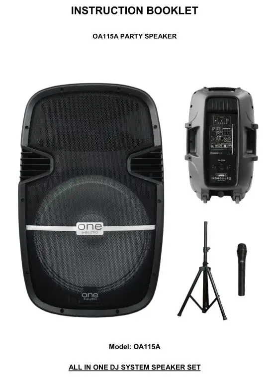 OA115A Party Speaker Instruction Booklet