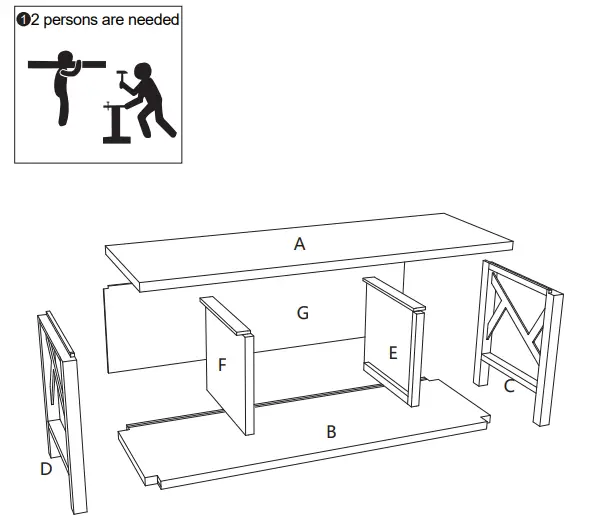 JAXPETY HG61T1134 Entryway Storage Bench - Figure 1