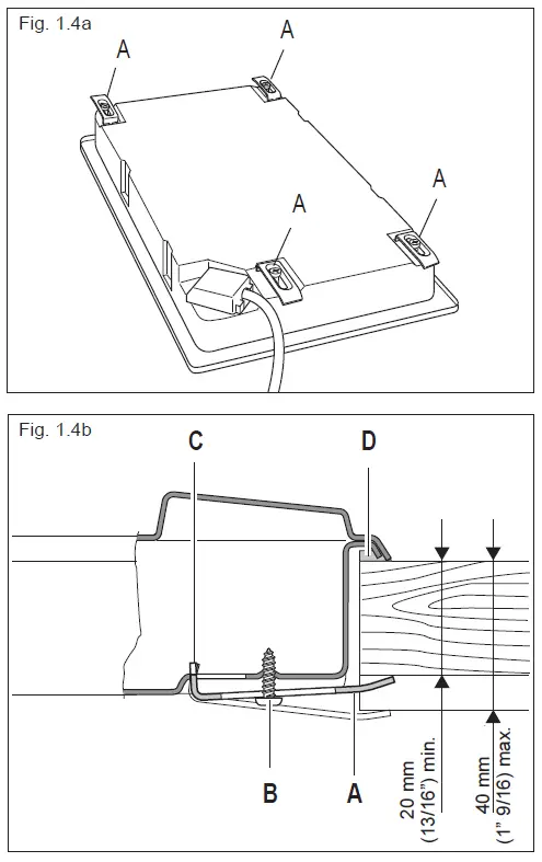 FASTENING THE COOKTOP