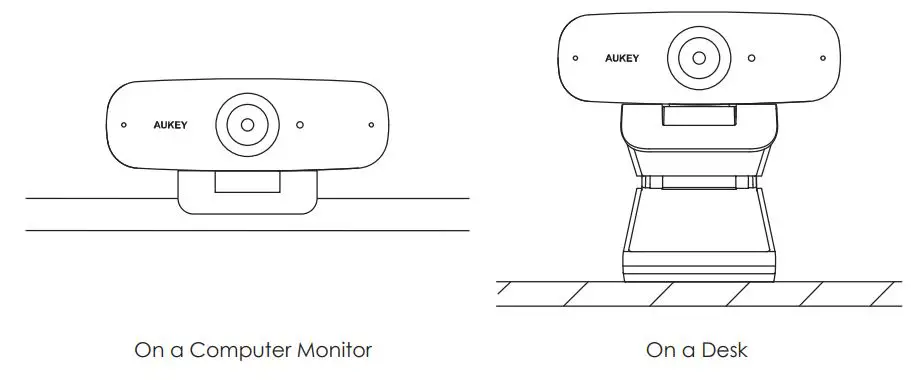 AUKEY PC-W3 1080p Full HD Webcam with Dual Stereo Microphone - Connecting the Webcam