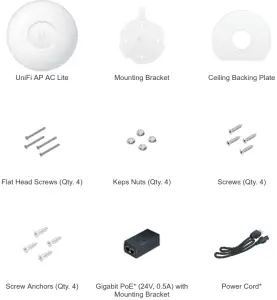 UBIQUITI UAP AC LITE UniFi Lite Wireless Access Point - Package Contents