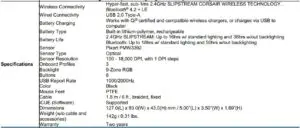 Wireless Gaming Mouse Specifications Fig 4