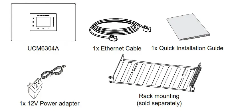GRANDSTREAM UCM6304A IP PBX Appliance - PACKAGE CONTENTS