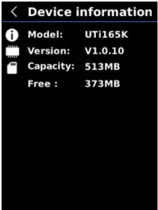 UNI-T UTi165K Professional Thermal Imager - Devise information