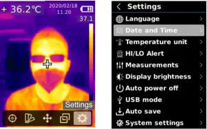 UNI-T UTi165K Professional Thermal Imager - Setting