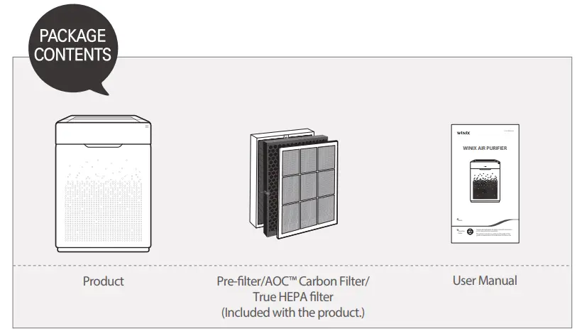 WINIX AZPU370 IWE Air Purifier- package