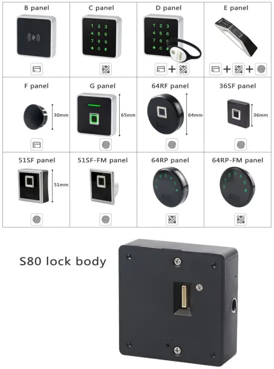 KERONG KR S8064RF Round Fingerprint Cabinet Lock - Relative