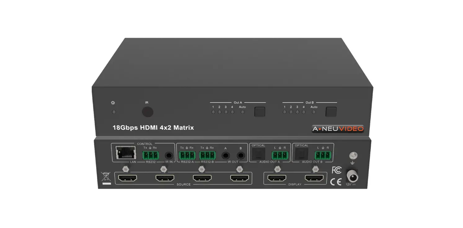 A-neuvideo Ani-42hdfix 4x2 Hdmi2.0 18gbps Matrix Switcher W-scaler Spdif Analog & Web-gui Instruction Manual