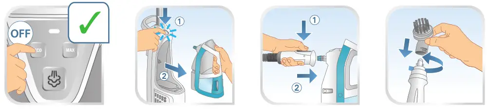 Rowenta RY8544WH Clean and Steam Multi Steam Cleaner- Attention