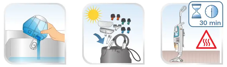 Rowenta RY8544WH Clean and Steam Multi Steam Cleaner- Empty the water tank