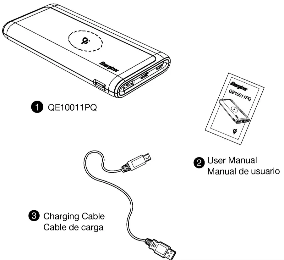 Energizer QE10011PQ Wireless Fast Charge Power Bank - package