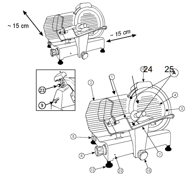 H Koenig MSX254 Meat Slicer with 25cm Blade - Necessary