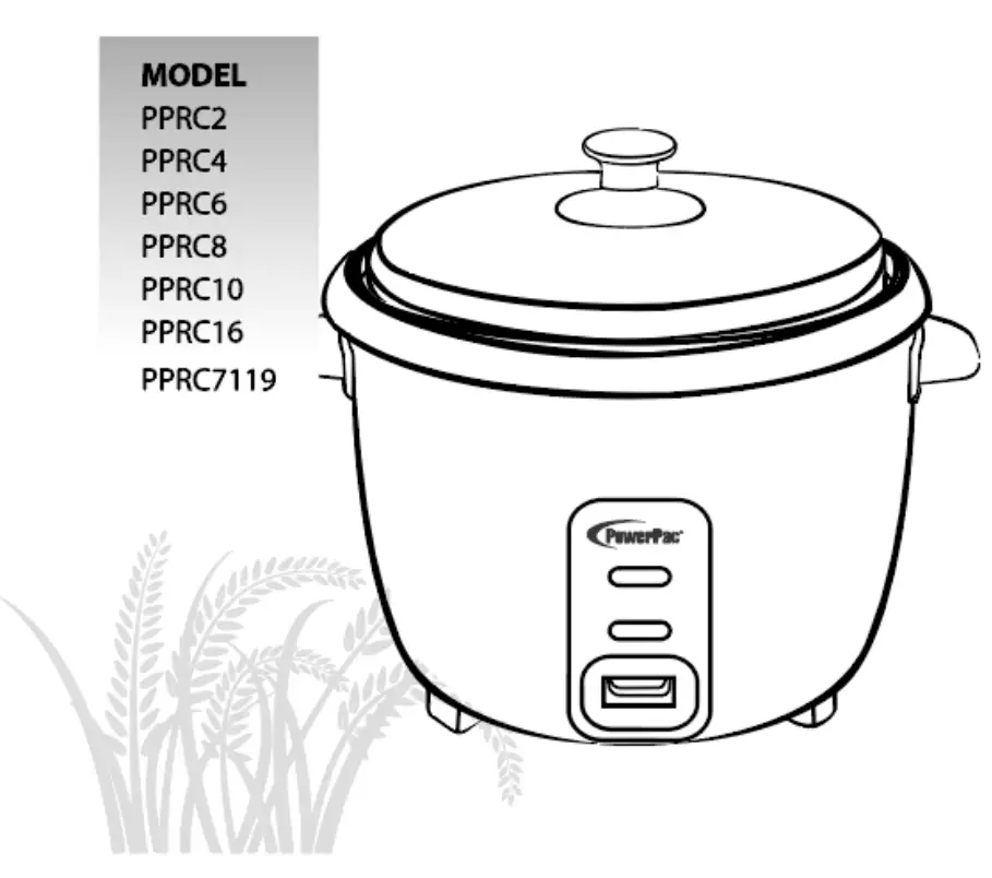 PowerPac PPRC7119 2 2L Premium Rice Cooker-