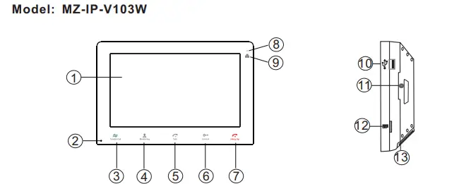 TMEZON-MZ-IP-V103W-4-Wir-IP-Video-Door-Phone-10-Inch-Touch-Screen-Series-13