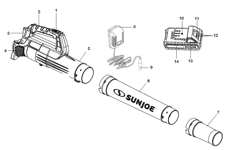 SUNJOE 24V-TB-LTE- Cordless- Compact -Turbine -Jet -Blower- 2