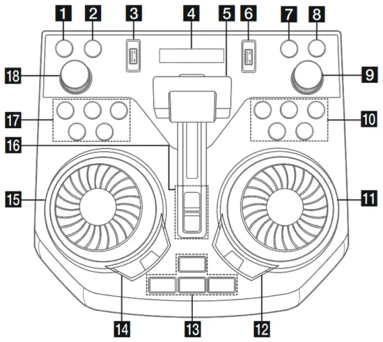 LG OK85 Mini Hi Fi Audio System - Top panel