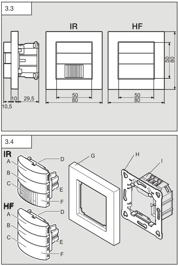 STEINEL IR 180 Switch - Fig. 3.3, 3.4