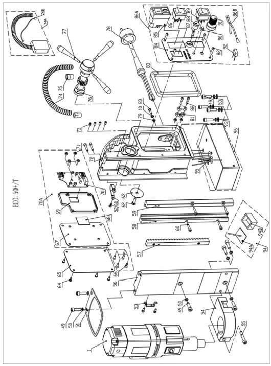 EUROBOOR -ECO.50+-T- Magnetic -Drilling- Machine -with -2-Way -Electromagnet -2