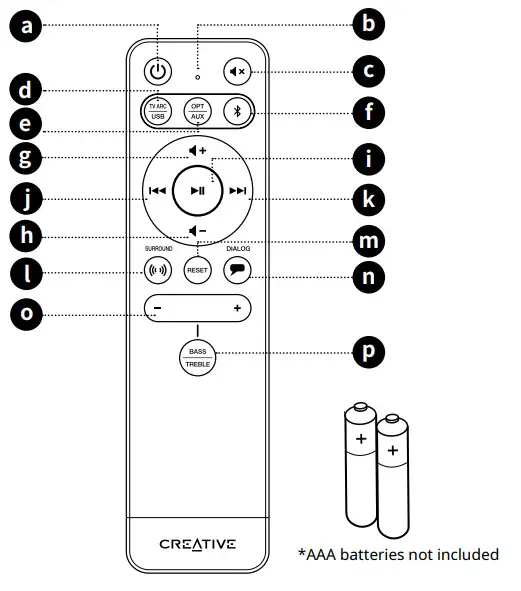 Creative Stage V2 2 1 Soundbar with Subwoofer - IR Remote Control