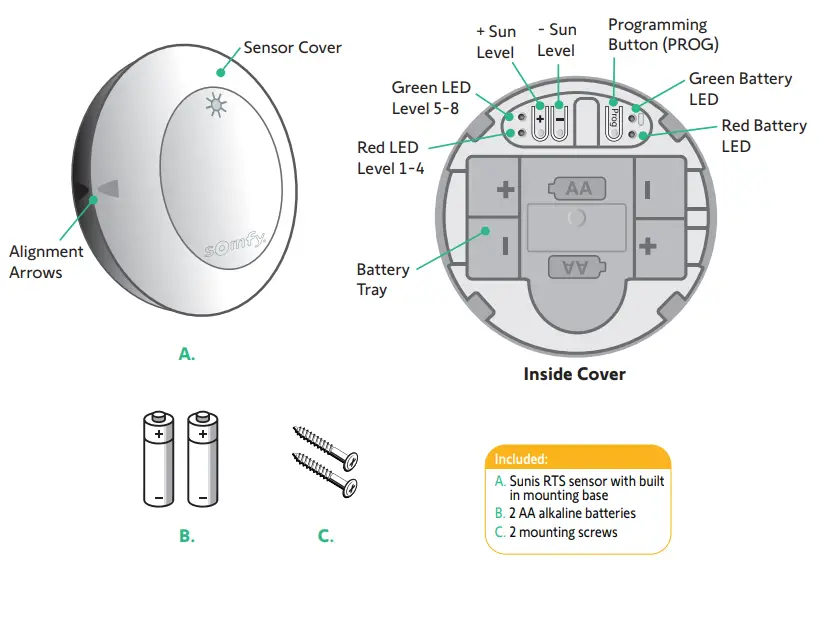 somfy 9020412 Sunis Outdoor WireFree RTS Sun Sensor 1