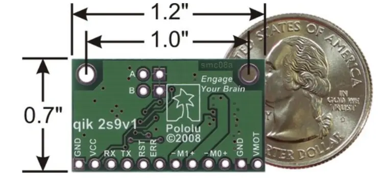Pololu 1110 Qik 2s9v1 Dual Serial Motor Controller - Demo Mode