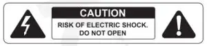 Caution - Risk of Electric Shock