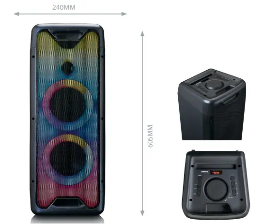 Lenco-PA-200-Bluetooth-Party-Speake--with-full-front-light-animation-fig-1