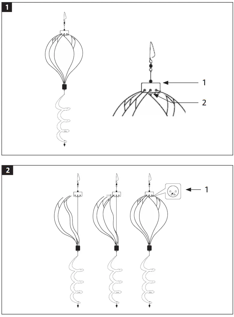 anslut 019713 Balloon Shaped Solar Lighting LED - FIG 1