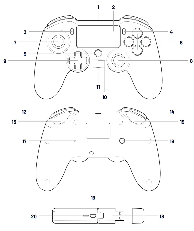 nacon PS4OFPADWL Asymmetric Wireless Controller for PS4 and PC - fig 12