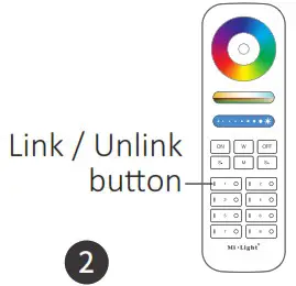 MiBOXER FUT045A RGBCCT LED Strip Controller - Unlinking Code Instructions 2