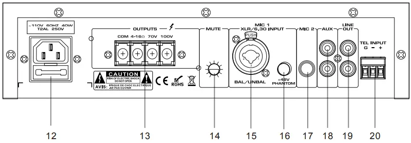 DAYTON AUDIO DA Series Tabletop Mixer-Amplifier-fig3