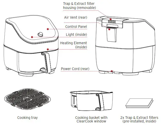 Instant VORTEX Plus Clearcook Air Fryer - WHATS IN THE BOX