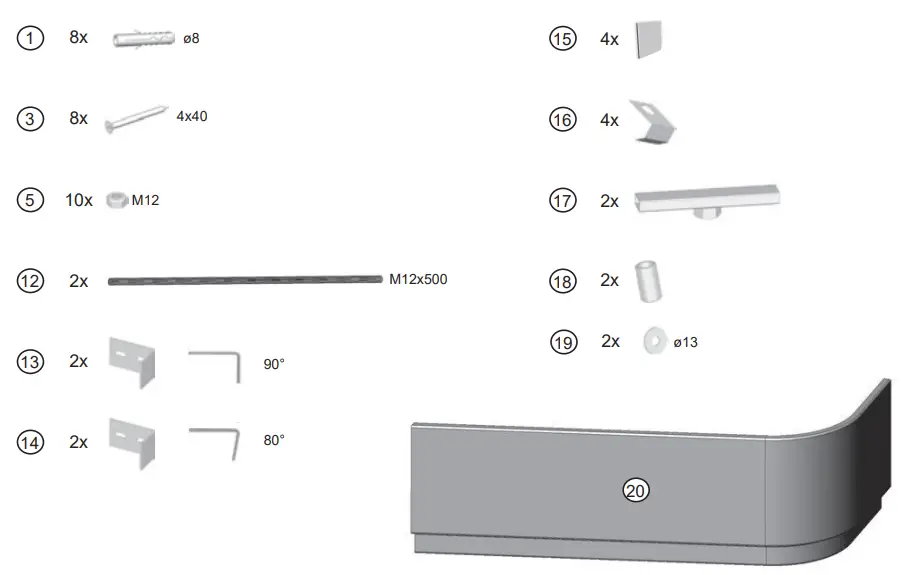 RAVAK CZA4100A00 Chrome Bathtub Panel - fig 19
