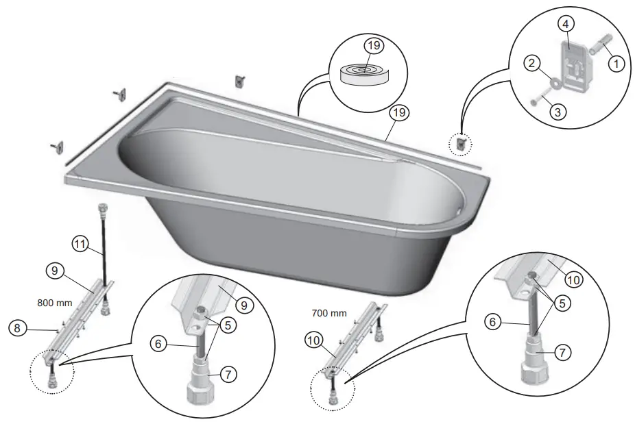 RAVAK CZA4100A00 Chrome Bathtub Panel - fig 2