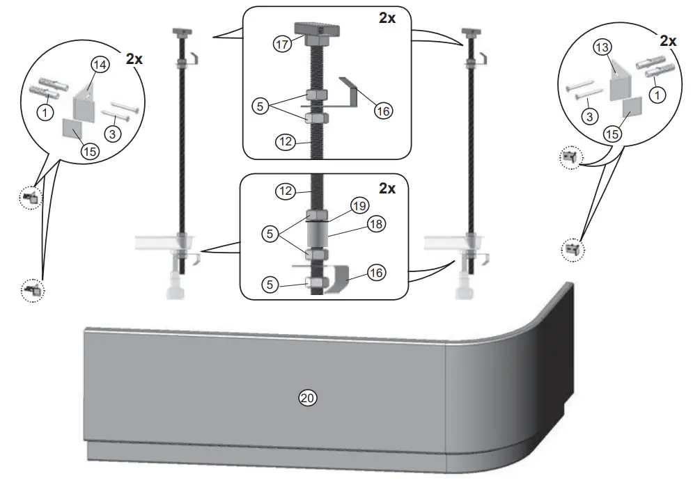 RAVAK CZA4100A00 Chrome Bathtub Panel - fig 20