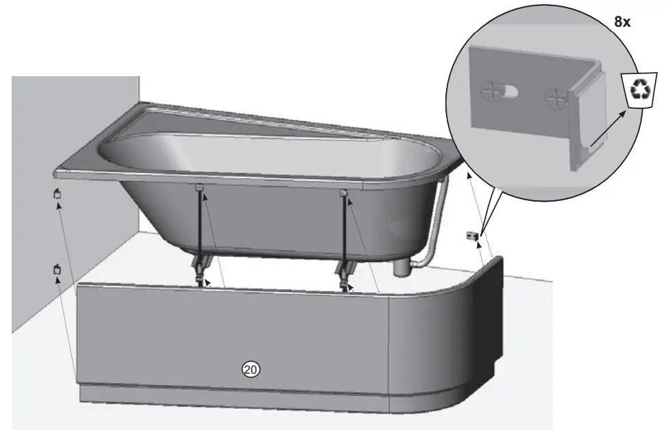 RAVAK CZA4100A00 Chrome Bathtub Panel - fig 25