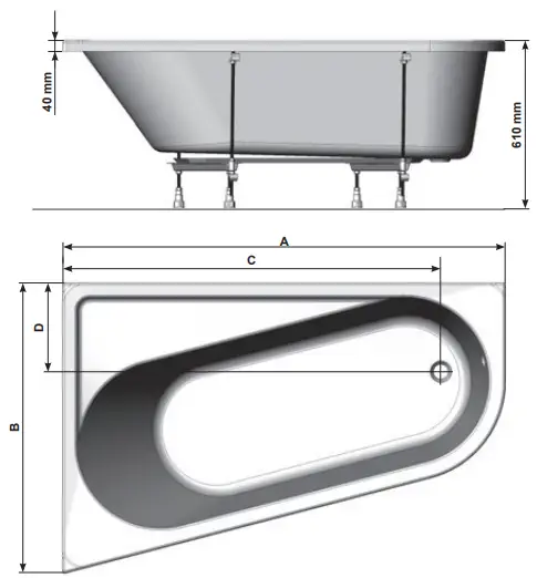 RAVAK CZA4100A00 Chrome Bathtub Panel - fig
