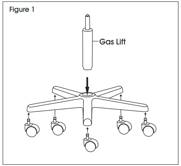 ULINE H-7670 Vinyl Padded Mobile Shop Stool -Figure 1