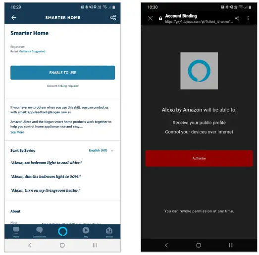 Adding "SmarterHome" to the Alexa app