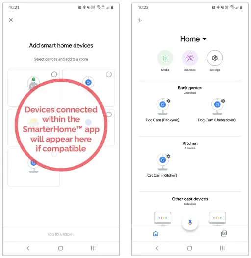 Adding "SmarterHome" to the Google Home app