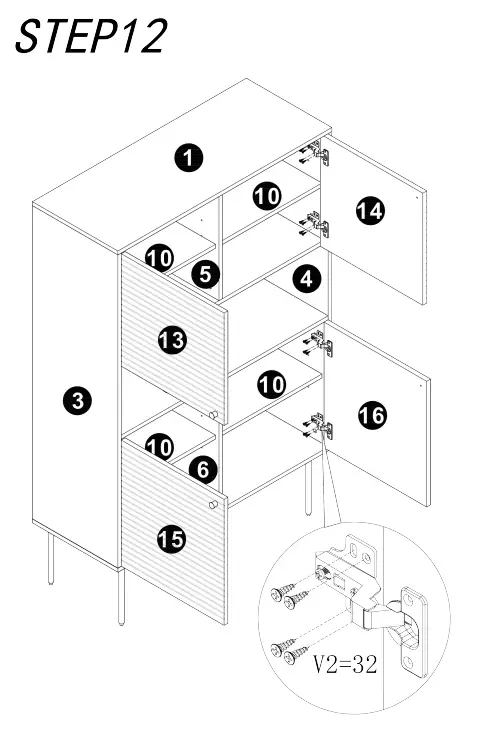 395912 SalesFever Highboard Assembly instruction