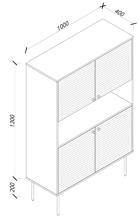395912 SalesFever Highboard Dimension